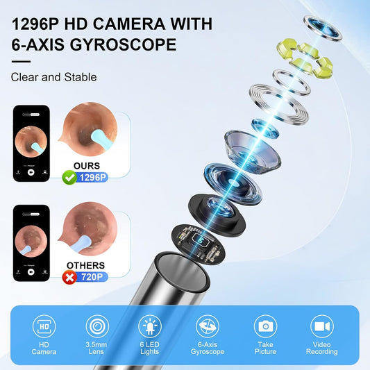 High-Definition Ear Wax Removal, Wireless Ear Cleaner with Camera and Light, Rechargeable Ear Cleaning Kit