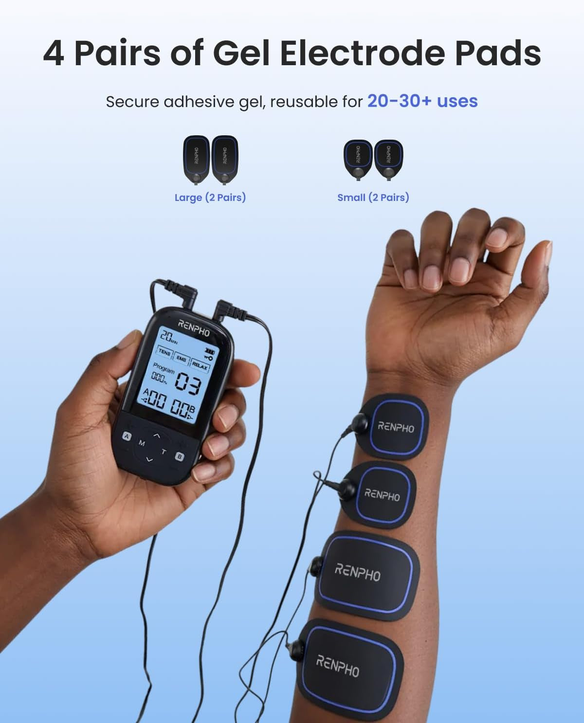 RENPHO TENS Unit Muscle Stimulator, 60 Programs EMS Unit for Back Pain Relief