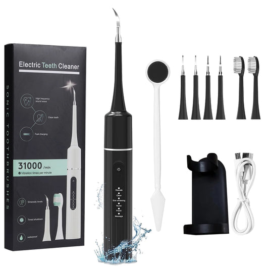 Electric Dental Calculus Remover for Adult Kids - Dental Cleaning Kit with 6 Adjustable Modes