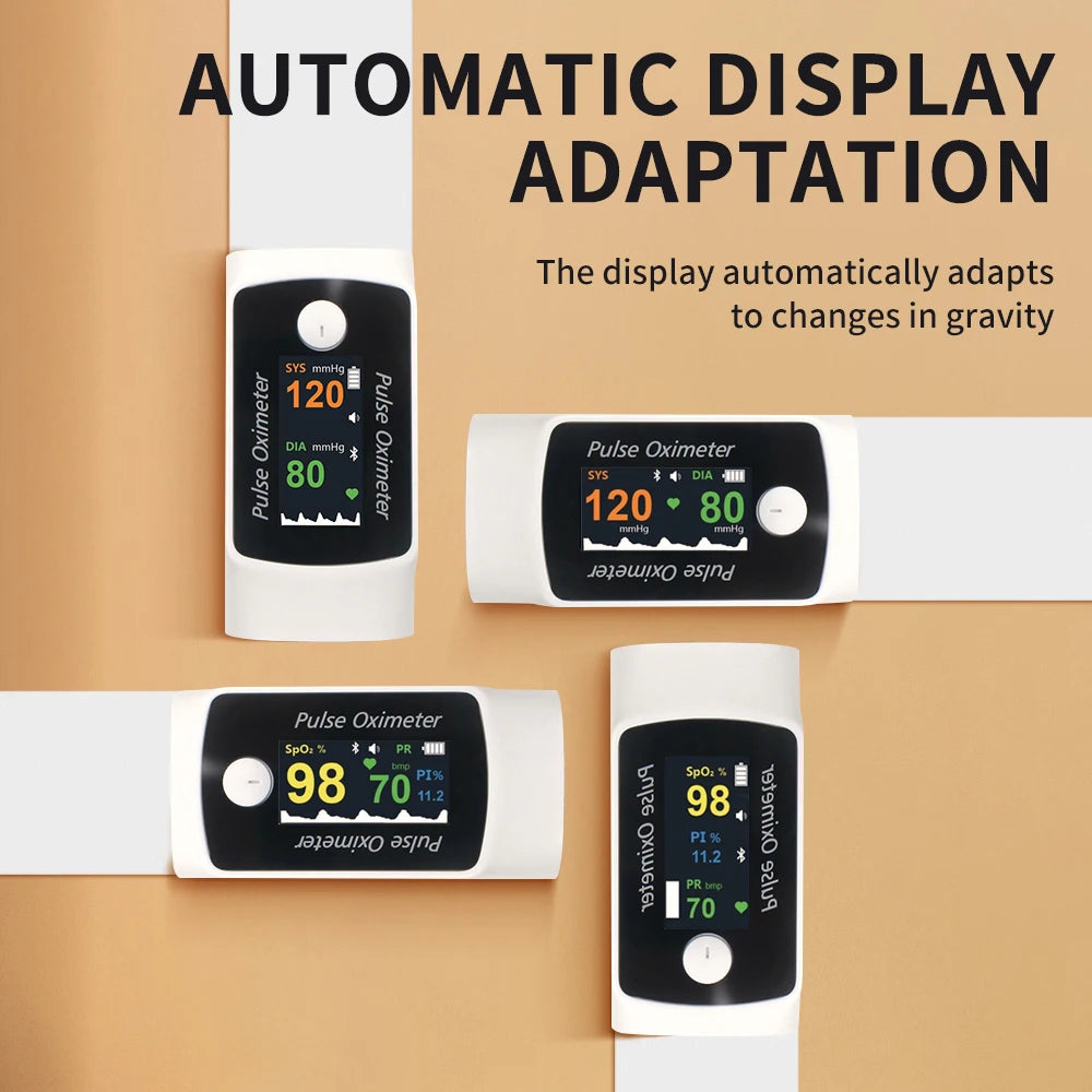 Digital Fingertip Pulse Oximeter & Blood Pressure Monitor 2 in 1 with Bluetooth